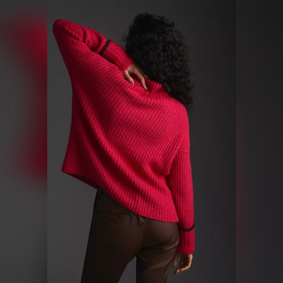 Maeve by Anthropologie Mock-Neck Color-Tipped Sweater Size M EUC - Picture 2 of 11